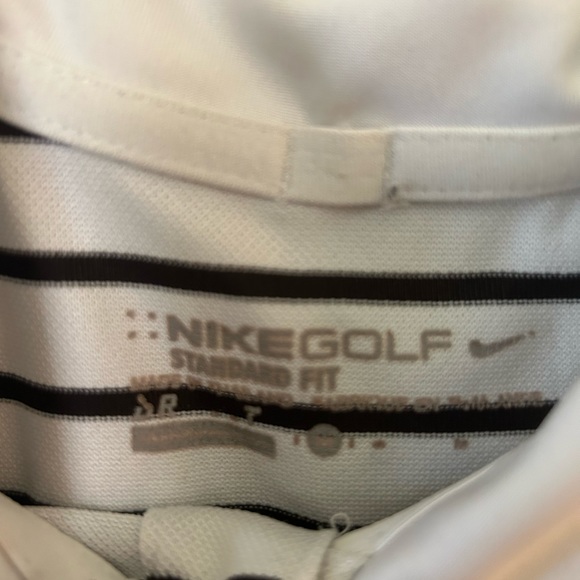 Nike Golf Polo - White with black stripes MEDIUM - Picture 3 of 4
